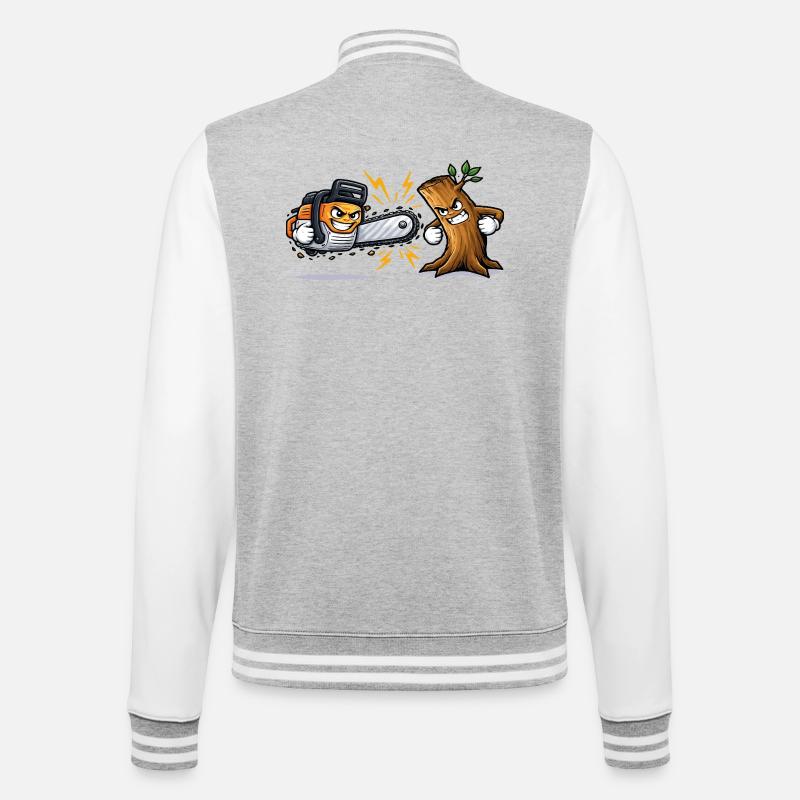 Chainsaw pruner gift idea - College Sweat Jacket - heather grey/white