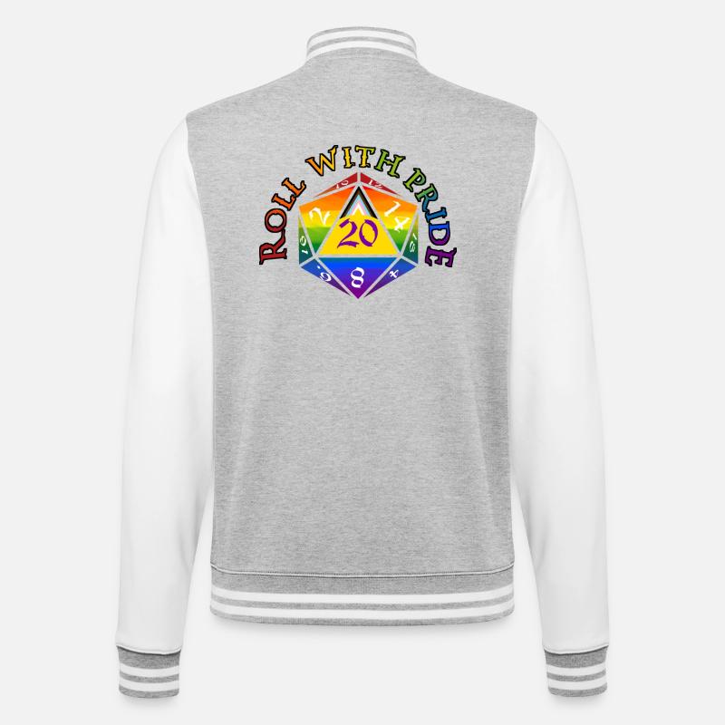 Roll with PRIDE! - College Sweat Jacket - heather grey/white
