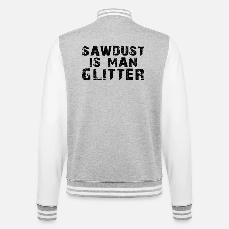 Sawdust Is Man Glitzershirt - College-Sweatjacke - Grau meliert/Weiß