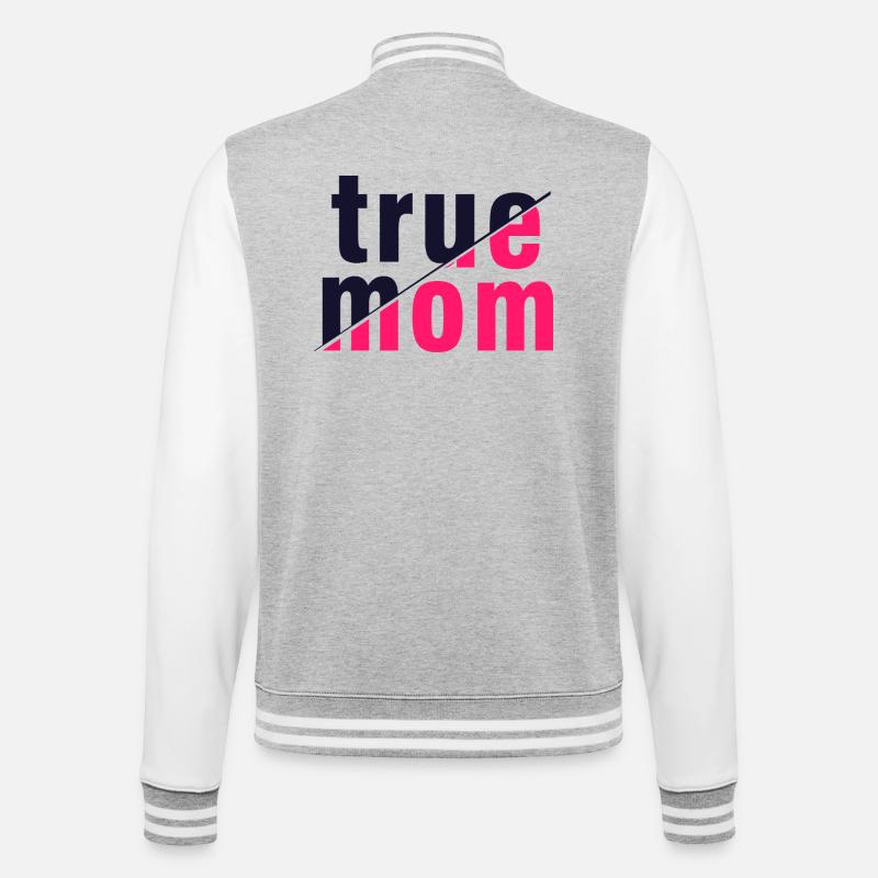 Wahre Mama Mutter Liebe Authentizitätskunst - College-Sweatjacke - Grau meliert/Weiß