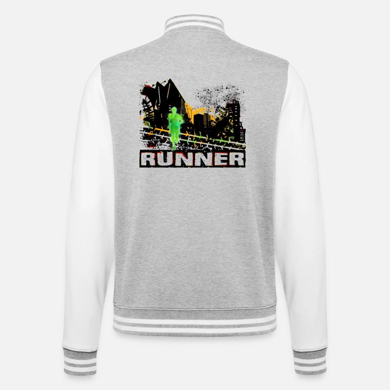 Runner - College Sweat Jacket - heather grey/white