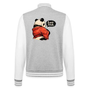 Beleidigter Panda „Lass mich“ Ukiyo-e Girlfriend - College-Sweatjacke - Grau meliert/Weiß - Hinten - Marisol (170cm)