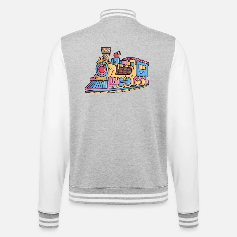 Dampflok Eiscreme Modelleisenbahn Eisenbahn - College Sweat Jacket - heather grey/white