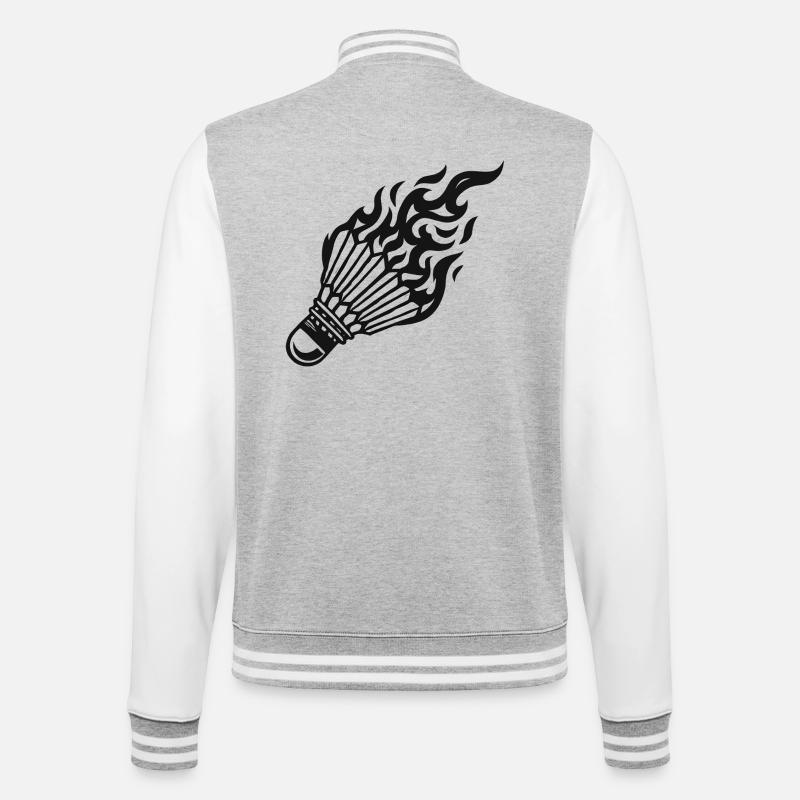 Flame Shuttlecock - College Sweat Jacket - heather grey/white