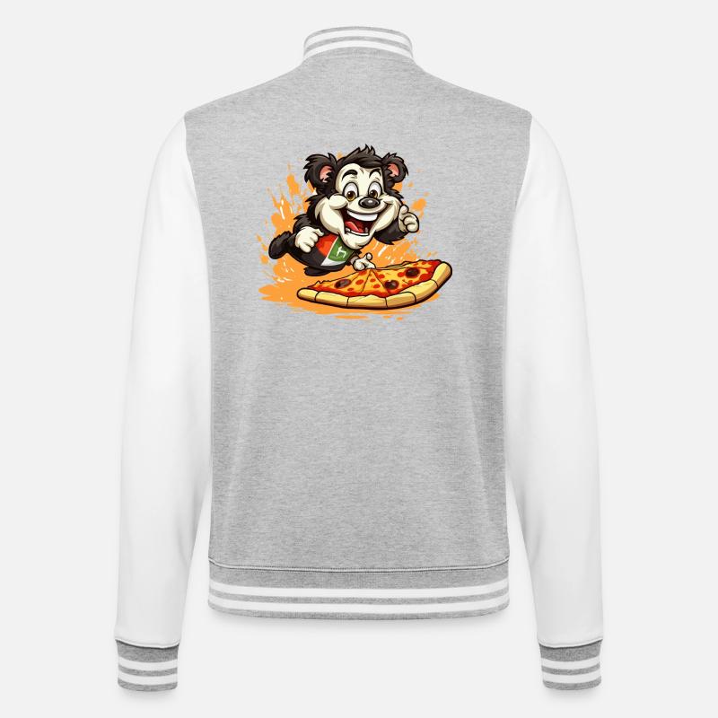 Pizza Panda Sprint - College Sweat Jacket - heather grey/white