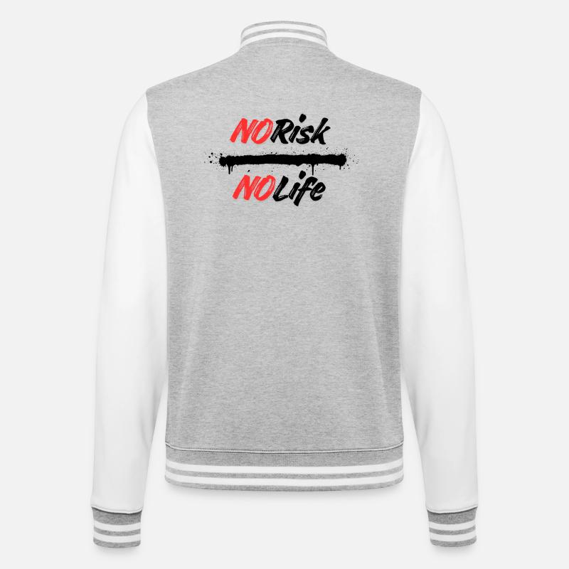 No Risk No Life Design - College Sweat Jacket - heather grey/white