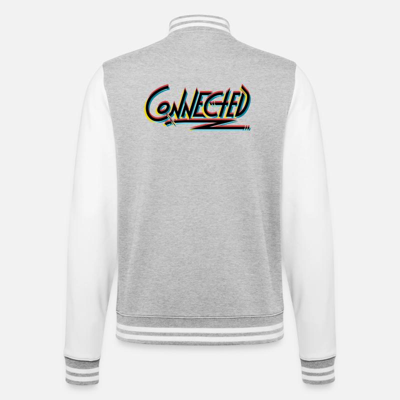 Connected_black_prism - College Sweat Jacket - heather grey/white