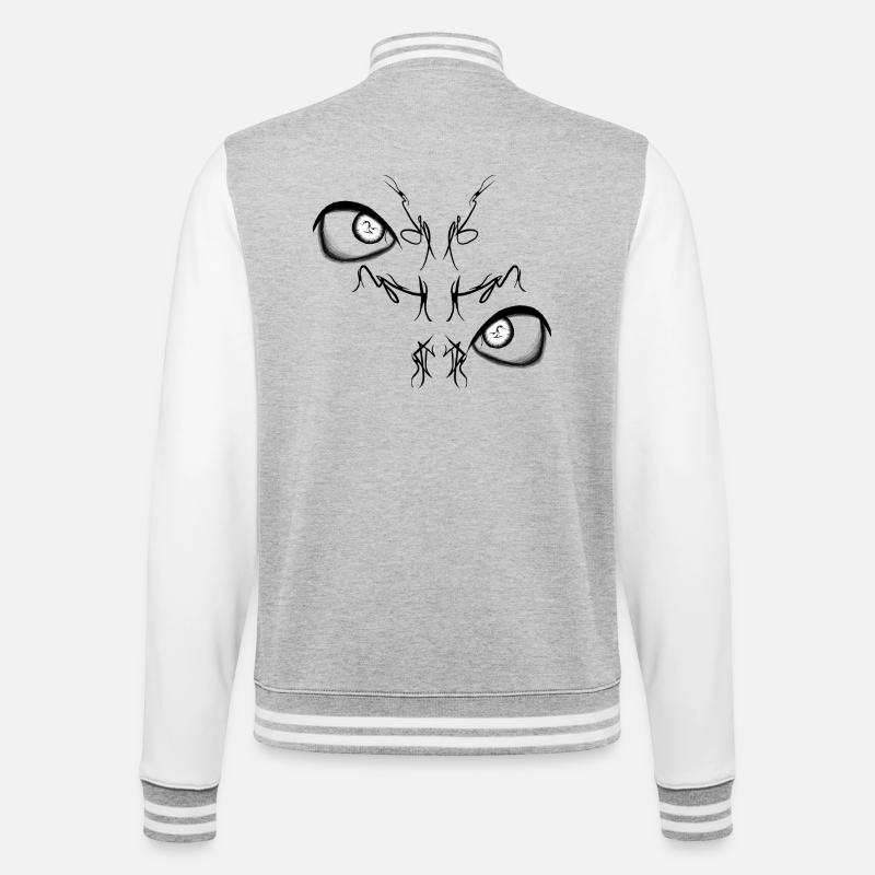 Night Bird Duo Lights - College Sweat Jacket - heather grey/white