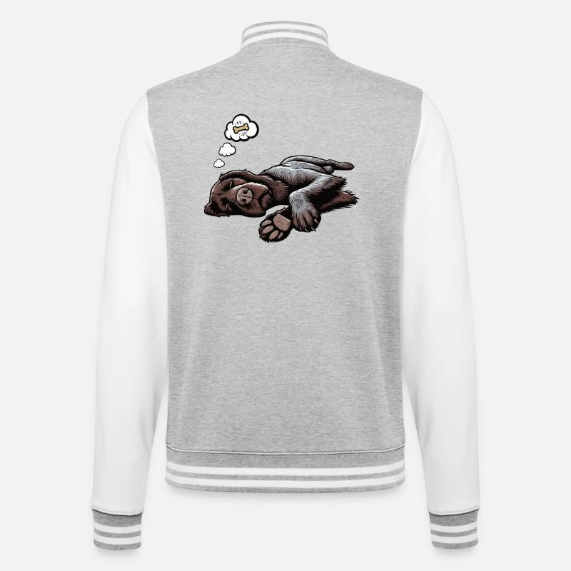 German Wirehaired German Wirehaired Owner - College Sweat Jacket - heather grey/white