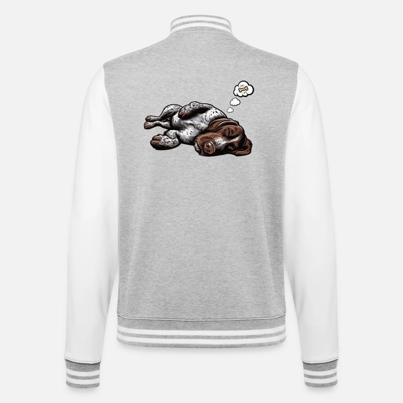 German Wirehaired German Wirehaired Owner - College Sweat Jacket - heather grey/white