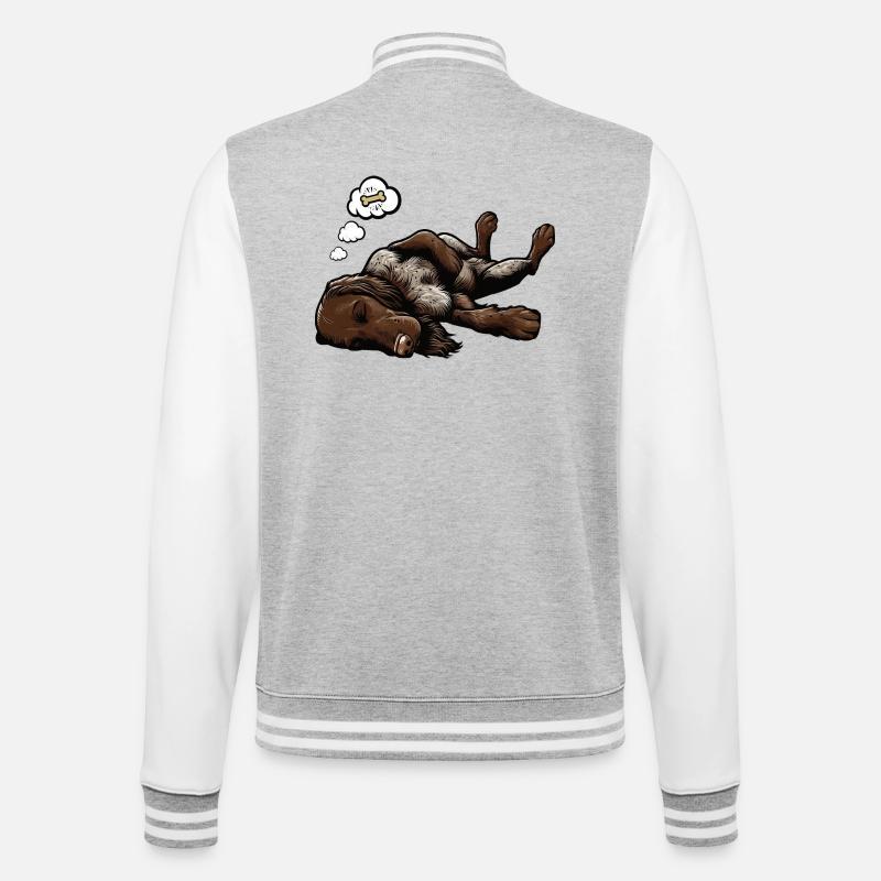 German Wirehaired German Wirehaired Owner - College Sweat Jacket - heather grey/white
