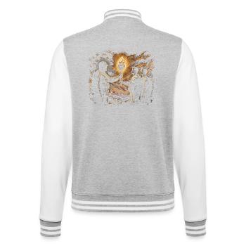 Veterans Day for Democrats - College Sweat Jacket - heather grey/white - Back - Marisol (170cm)
