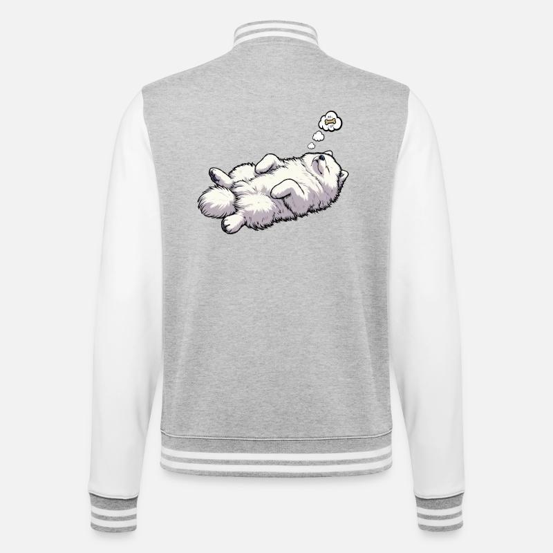 Samoyed Samoyed Owner Samoyed Lovers - College Sweat Jacket - heather grey/white