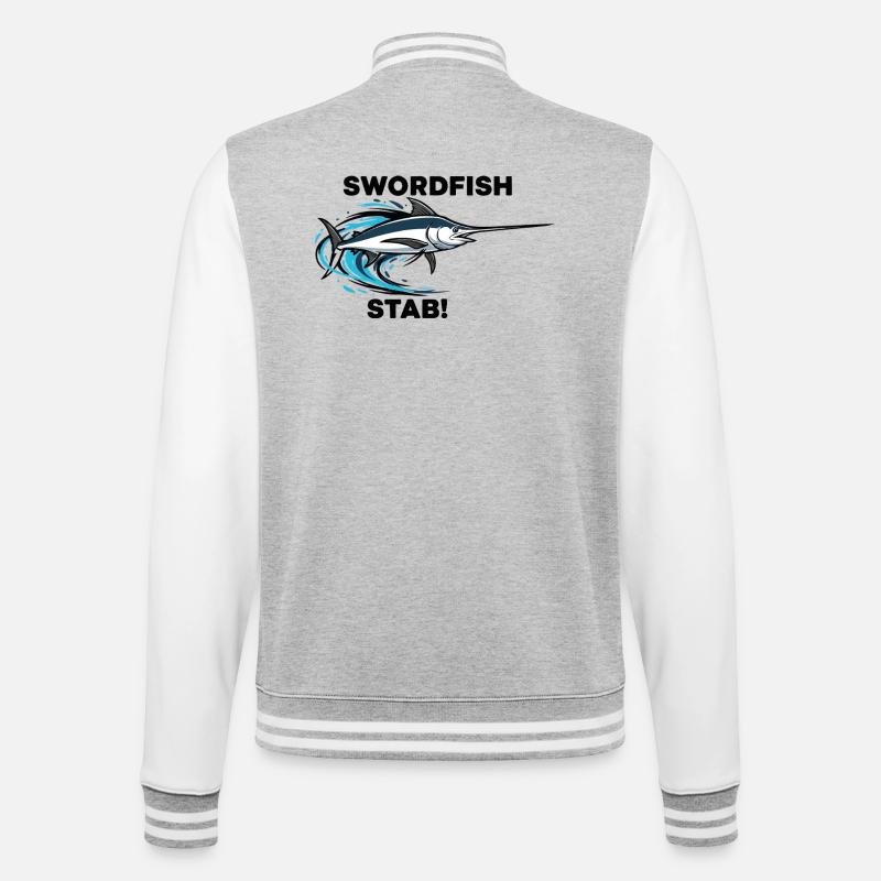 Espadon Stab Épée Mer Swordfish - Veste Teddy - gris chiné / blanc