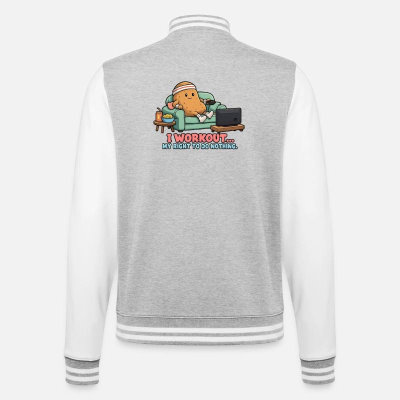 Patate de Couch - Veste Teddy - gris chiné / blanc
