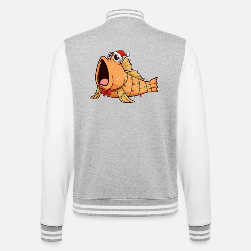 Drôle de Mudskipper - Noël - Veste Teddy - gris chiné / blanc