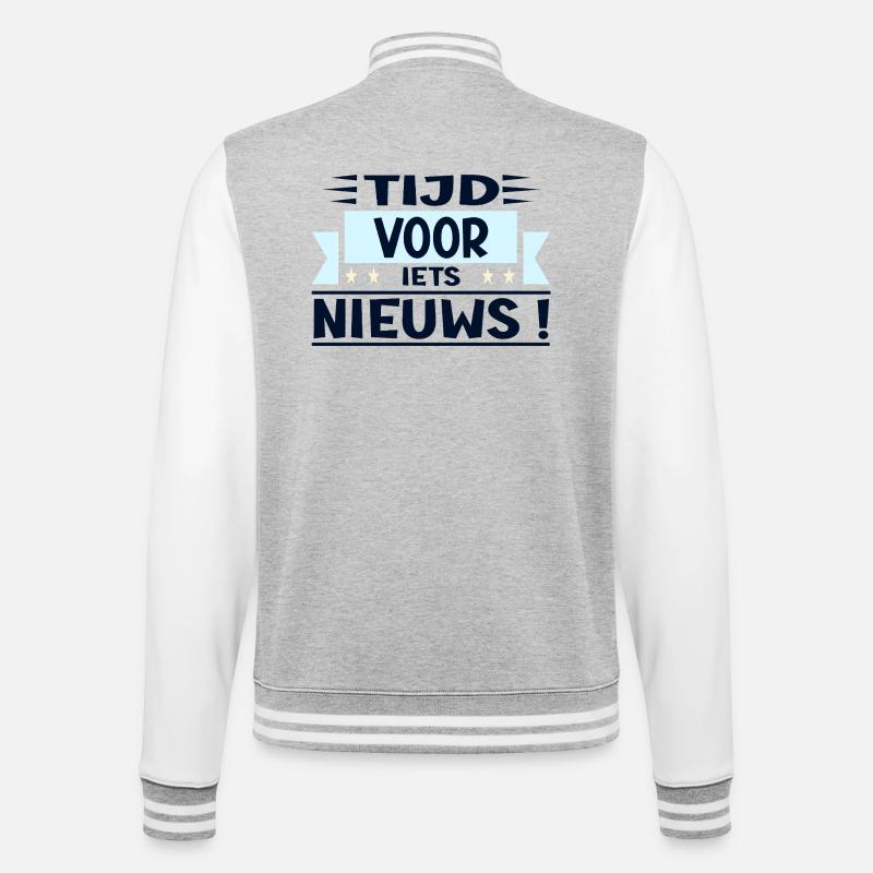 New start - College Sweat Jacket - heather grey/white