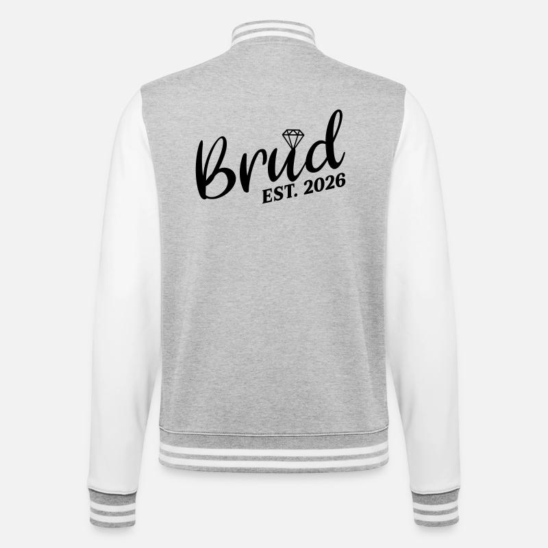 Swedish bride 2026 - College Sweat Jacket - heather grey/white