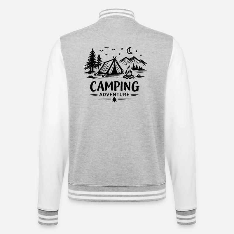 Camping Adventure - College Sweat Jacket - heather grey/white