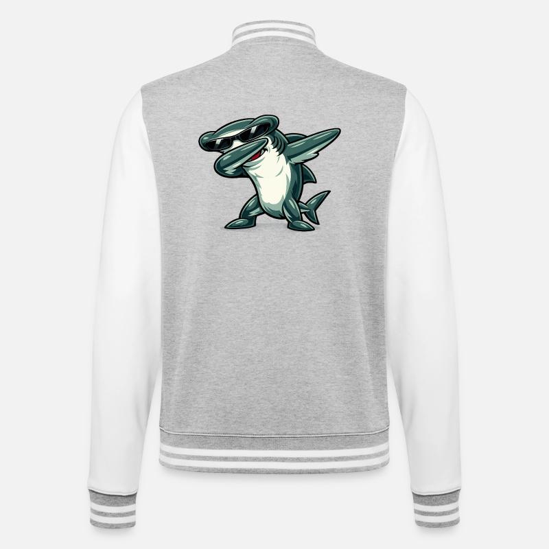 Requin-marteau à dabber - Veste Teddy - gris chiné / blanc
