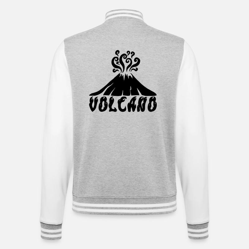 Black Volcano - College Sweat Jacket - heather grey/white