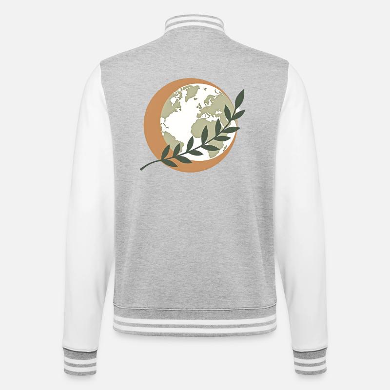 Globe de la Paix Verte - Veste Teddy - gris chiné / blanc