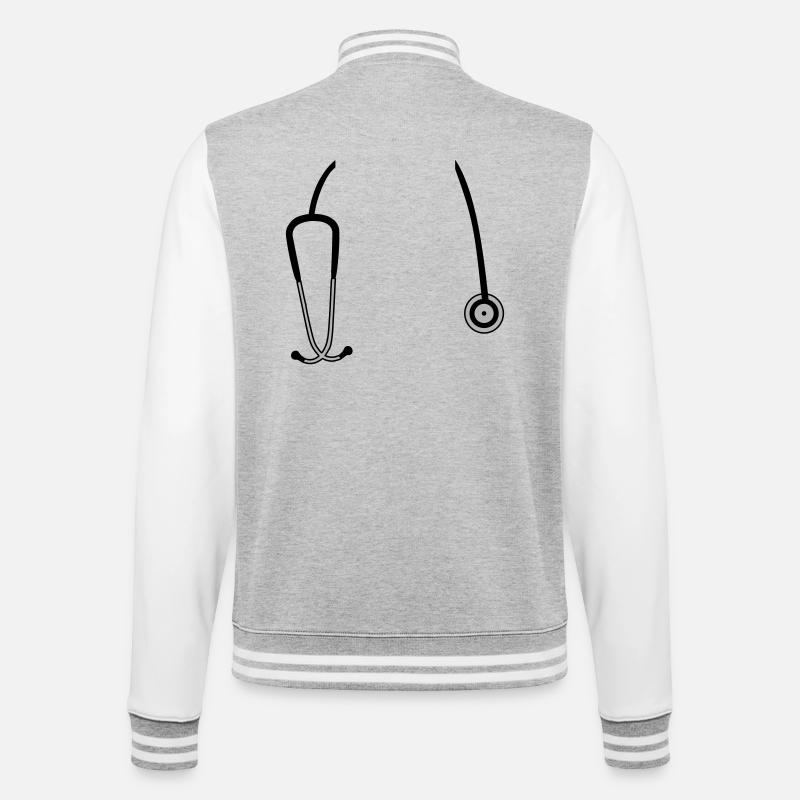 stethoscope - College Sweat Jacket - heather grey/white