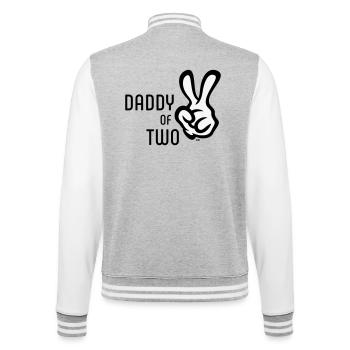 Daddy Of Two (Daddy / Father / Victory / POS 2C) - College Sweat Jacket - heather grey/white - Back - Marisol (170cm)