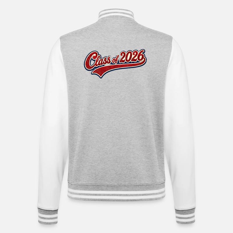 Klasse 2026 Retro Script - College-Sweatjacke - Grau meliert/Weiß