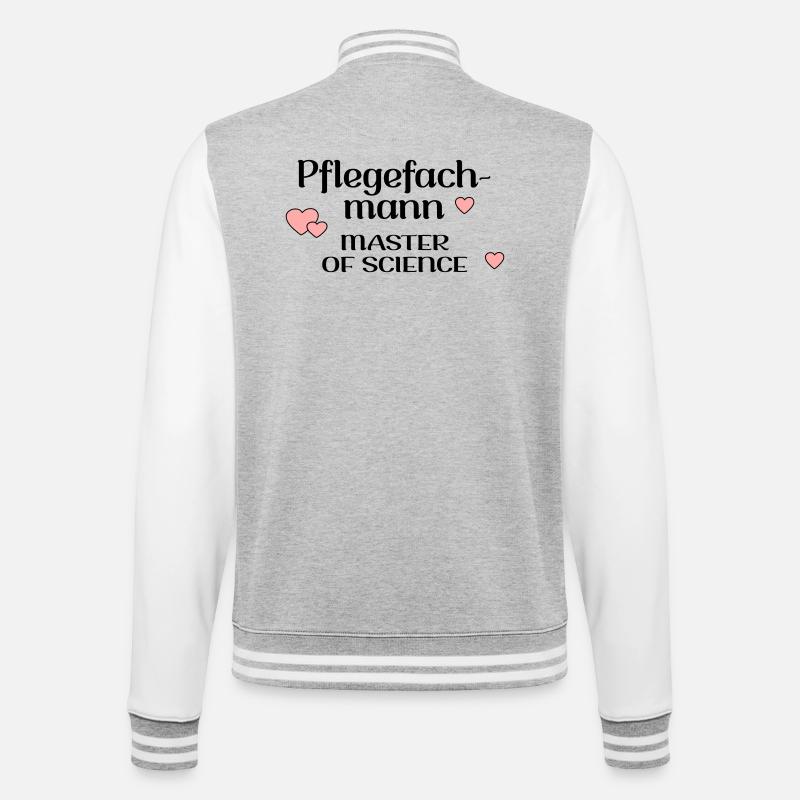 STUDIUM PFLEGE PFLEGEFACHMANN - College-Sweatjacke - Grau meliert/Weiß