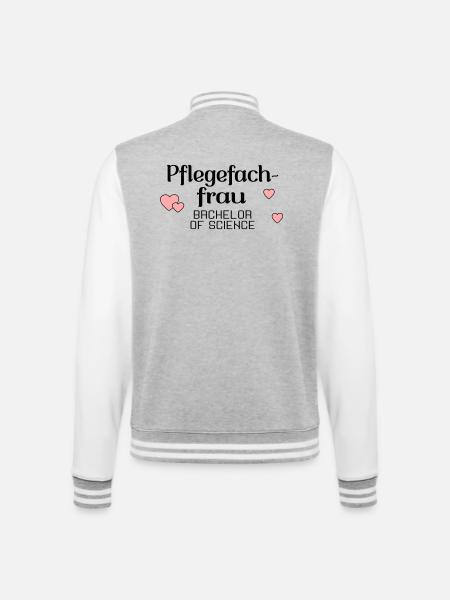 Bachelorstudium Pflege - Abschluss Pflegefachfrau - College-Sweatjacke - Grau meliert/Weiß
