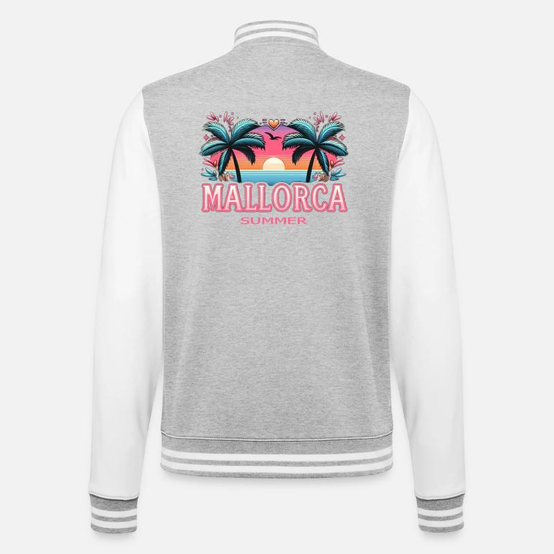 Majorque - Veste Teddy - gris chiné / blanc
