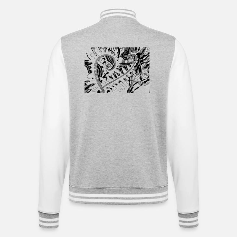 Fougère - Veste Teddy - gris chiné / blanc