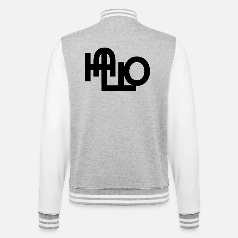 Hello welcome - College Sweat Jacket - heather grey/white