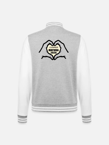 Abschluss Matura 2026 Kochen - College-Sweatjacke - Grau meliert/Weiß