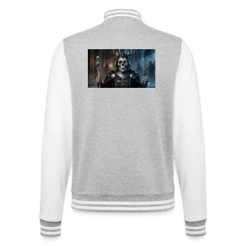 Tites: Totenkönig der Schatten - College-Sweatjacke - Grau meliert/Weiß - Hinten - Marisol (170cm)