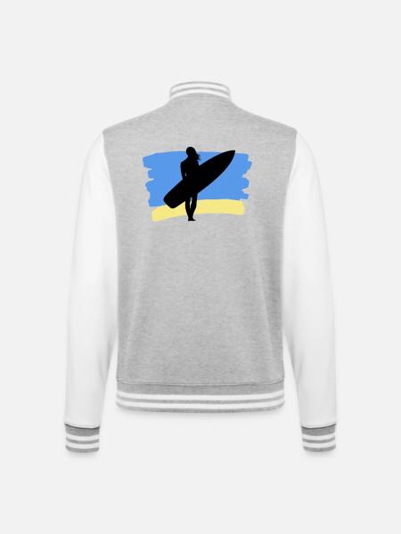 Beach Vibes – Surfer Girl - College Sweat Jacket - heather grey/white