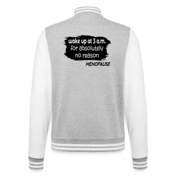 Femmes insomniaques, ménopause - Veste Teddy - gris chiné / blanc - Dos - Marisol (170cm)