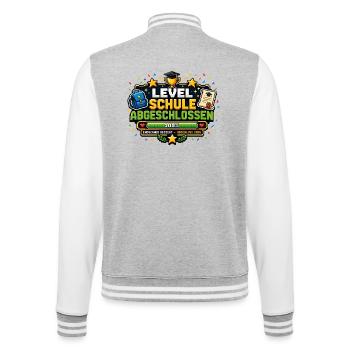 Level Schule abgeschlossen – Abschluss 2026 - College-Sweatjacke - Grau meliert/Weiß - Hinten - Marisol (170cm)