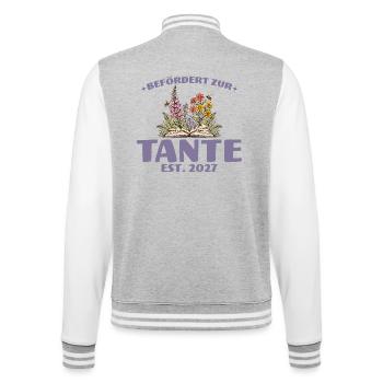 Promue Tante Cadeau de grossesse 2027 - Veste Teddy - gris chiné / blanc - Dos - Marisol (170cm)