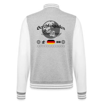 Berchtesgaden Deutschland Streetwear Souvenir - College-Sweatjacke - Grau meliert/Weiß - Hinten - Marisol (170cm)