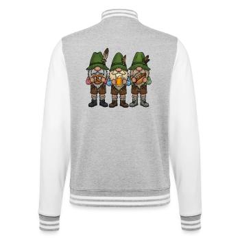 Remplacement des costumes traditionnels du Festival folklorique Gnome Lederhosen - Veste Teddy - gris chiné / blanc - Dos - Marisol (170cm)