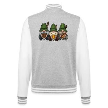 Festival Folklorique des Gnomes Éclipsés Costumes Traditionnels Cadeau de remplacement - Veste Teddy - gris chiné / blanc - Dos - Marisol (170cm)