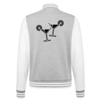 2 verres cocktail / cocktail / martini + (noir) - Veste Teddy - gris chiné / blanc - Dos - Marisol (170cm)