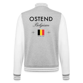 Ostende Belgique Coordonnées Souvenir de voyage - Veste Teddy - gris chiné / blanc - Dos - Marisol (170cm)