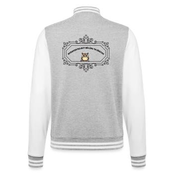 Introverted But Willing To Discuss | Funny Introve - College Sweat Jacket - heather grey/white - Back - Marisol (170cm)
