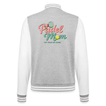 Padel Mom | Padel Mom - College Sweat Jacket - heather grey/white - Back - Marisol (170cm)