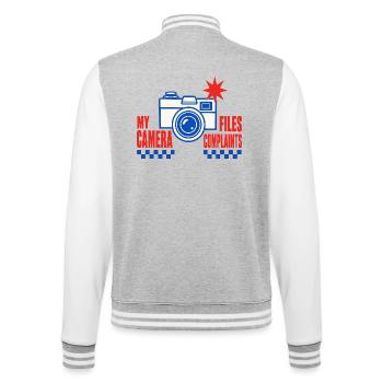 Fotografie – My Camera Files Complaints - College-Sweatjacke - Grau meliert/Weiß - Hinten - Marisol (170cm)