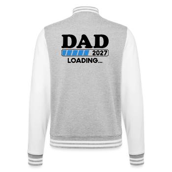 Dad 2027 Loading Papa Baby Geschenk - College-Sweatjacke - Grau meliert/Weiß - Hinten - Marisol (170cm)