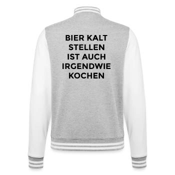 Bier Shirt - College-Sweatjacke - Grau meliert/Weiß - Hinten - Marisol (170cm)